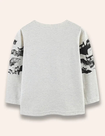 ハロウィン マルチバット プリント 長袖 Tシャツ
